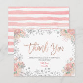 Floral Winter ONE derland Carte de remerciements d (Devant / Derrière)