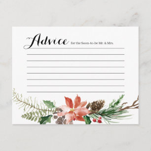 Floral Winter Shower Modern Advice Card Informatiekaartje