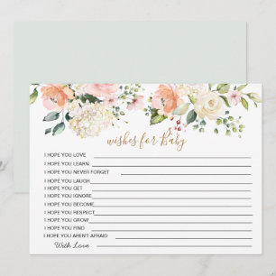 Floral Wishes voor Baby shower Game Invitation Kaart