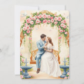 Floral with Gold Swing Wedding Invitation (Dos)