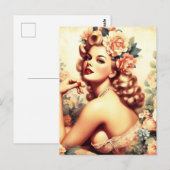  Floral Woman Briefkaart (Voorkant / Achterkant)