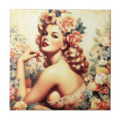  Floral Woman Tegeltje (Voorkant)