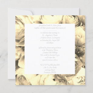 FLORAL Wonder WEDDING INVITATION sepia Kaart