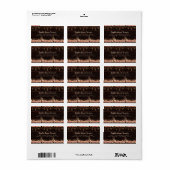  Floral Wood Old Lantern Weddin Etiket (Full Sheet)