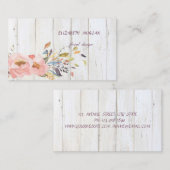 Floral wood Texture Modern Rustic Waterverf Visitekaartje (Voorkant / Achterkant)