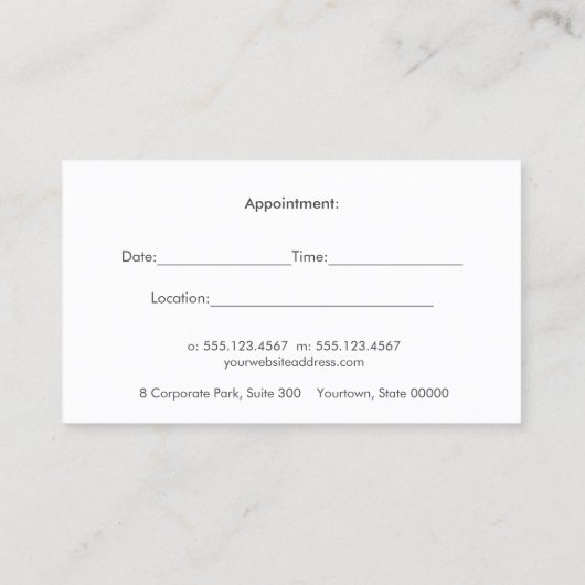 Floral Wood Wellness & Holistic Health Afspraak Afsprakenkaartje (Achterkant)