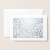 Floral Woodcut Print Folie Kaarten (Voorkant met envelop)