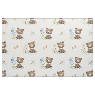 Floral Woodland Animals Baby Beer Girl Nursery Stof
