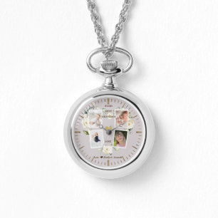 Floral World's Best Grandma Photo Moederdag Horloge