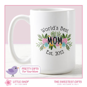 Floral World's Best Mom Moederdag Koffiemok