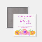  Floral World's Best Mum Moederdag Magneet (Voorkant / Achterkant)