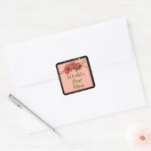 Floral World's beste moeder Vierkante Sticker (Envelop)