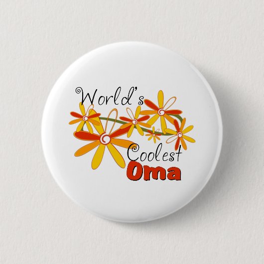 Floral World's koelste Oma Ronde Button 5,7 Cm (Voorkant)
