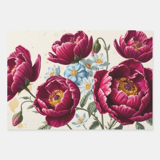 Floral Wrapping Paper Flat Sheet Decoupage (Voorkant 3)