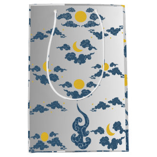 Floral Wrapping Paper Medium Gift Bag Cadeauzakje