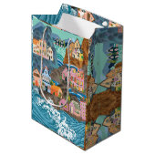 Floral Wrapping Paper Medium Gift Bag Medium Cadeauzakje (Voorkant Gekanteld)
