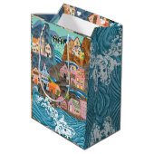 Floral Wrapping Paper Medium Gift Bag Medium Cadeauzakje (Achterkant Gekanteld)
