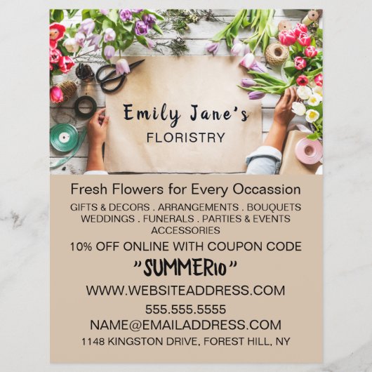 Floral wrapping, vlinderbloemigen Adverteren Flyer (Voorkant)