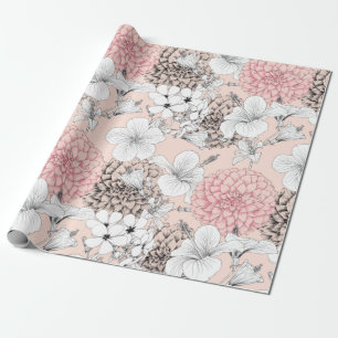 Floral wrappingpapier van 30 inch x 6 voet cadeaupapier