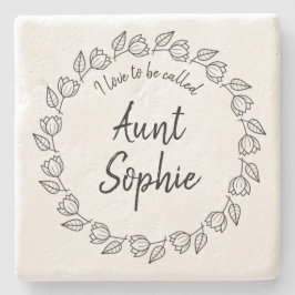  Floral Wreate ik hou van tante Stenen Onderzetter