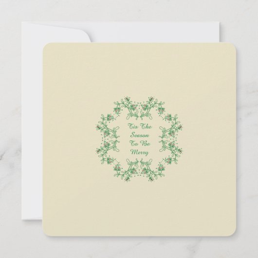 Floral Wreate Kerstfeestdag Kaart (Achterkant)