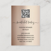 Floral Wreated Roos Marsala QR Code Body Stylist Visitekaartje (Achterkant)