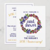 Floral Wreath 50th Jubileum Kaart Shower Request (Voorkant / Achterkant)