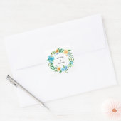 Floral Wreath | Aangepaste bruiloft Vierkante Sticker (Envelop)