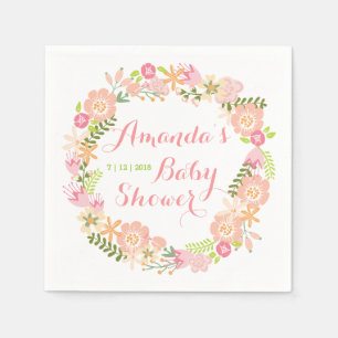 Floral Wreath Baby shower Napkins Servet