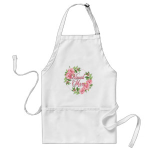 Floral Wreath Blessed Mam Standaard Schort