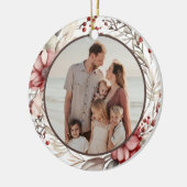 Floral Wreath Custom Photo Keramisch Ornament (Links)