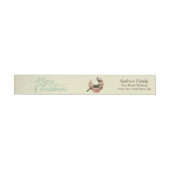 Floral Wreath Deer Christmas Wraparound Étiquette (Individuel)