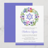 Floral Wreath Garden Bat Mitzvah Kaart (Voorkant / Achterkant)