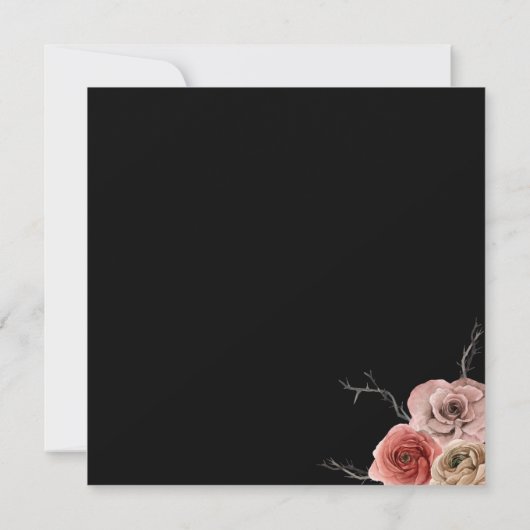 Floral Wreath Gothic Save the Date (Achterkant)