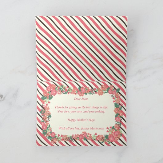 Floral Wreath Happy Moederdag Kaart (Binnen)