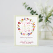 Floral Wreath House Warming Invitation Kaart (Staand voorkant)