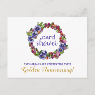 Floral Wreath Kaart Shower Golden Jubileum