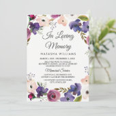 Floral Wreath Memorial Faire-part Service (Debout devant)