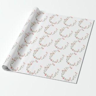Floral Wreath Minimalistical Simple Birthday Cadeaupapier