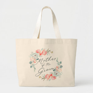 Floral Wreath Moeder van de Groom Grote Tote Bag