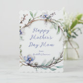 Floral Wreath Moederdag Bericht Kaart (Staand voorkant)