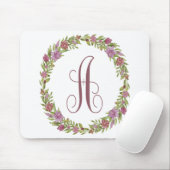 Floral Wreath Monogram A Muismat (Met muis)