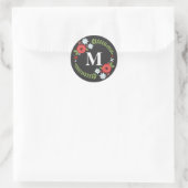 Floral Wreath Monogram Sticker - Grijs (Tas)