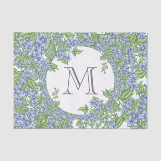 Floral Wreath Monogram Tissuepapier (Voorkant)