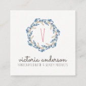 Floral Wreath Monogram Visitekaartje (Voorkant)