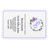 Floral Wreath Monogrammed Wedding Invitatio Magneet (Horizontaal)