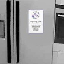  Floral Wreath Monogrammed Wedding Invitatio