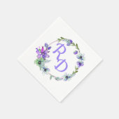 Floral Wreath Monogrammed Wedding Servet (Hoek)