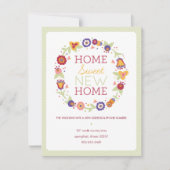 Floral Wreath Moving Announcement Aankondiging (Voorkant)