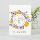 Floral Wreath Personalized Wedding Bedankkaart (Staand voorkant)